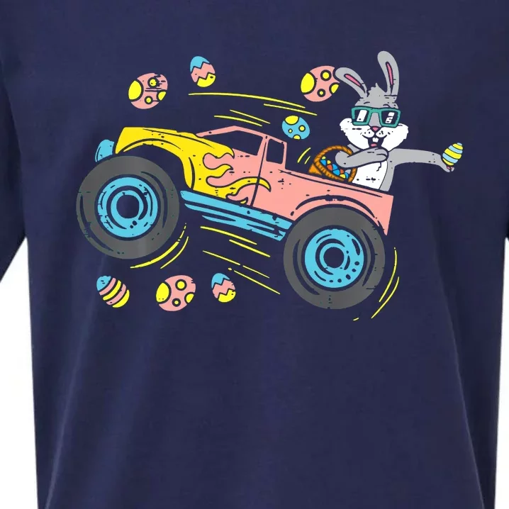 Dabbing Easter Bunny Happy Easter Monster Truck Lovers Sueded Cloud Jersey T-Shirt