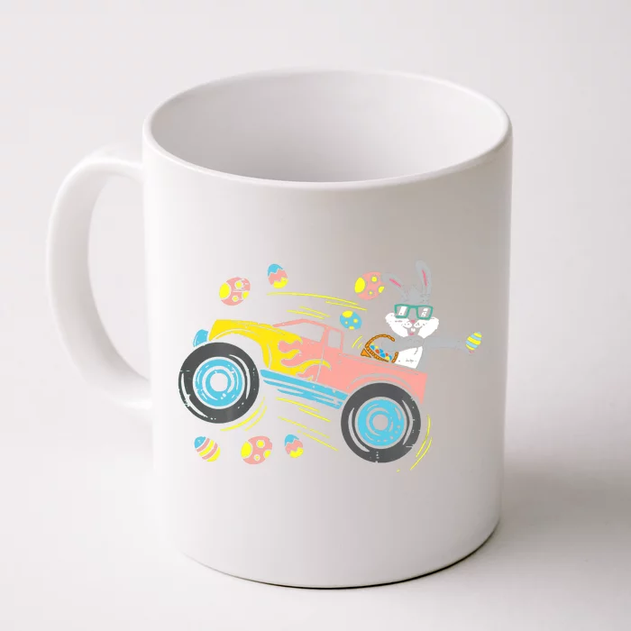 Dabbing Easter Bunny Happy Easter Monster Truck Lovers Front & Back Coffee Mug