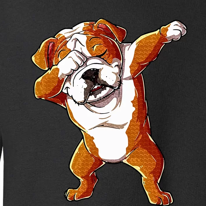 Dabbing English Bulldog Boy Dab Dance Puppy Lover Toddler Sweatshirt