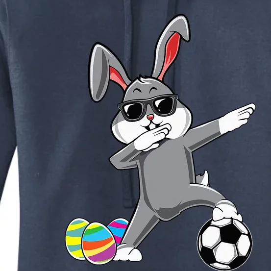 Dabbing Easter Bunny Rabbit Dab Soccer Player Women's Pullover Hoodie