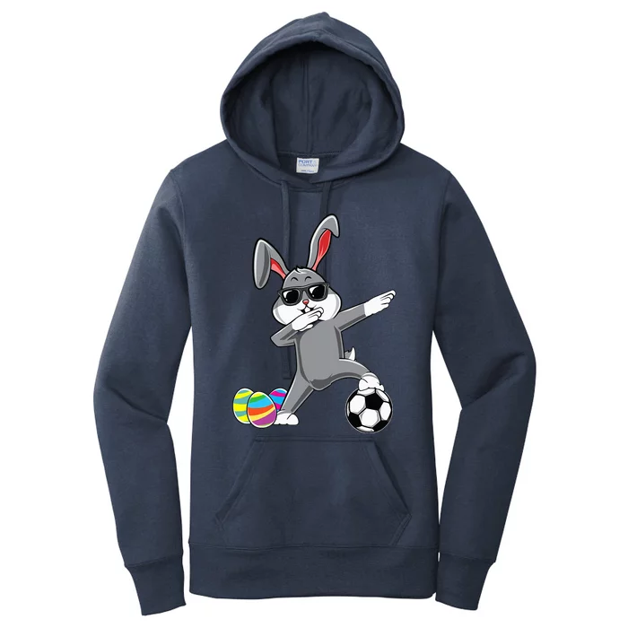 Dabbing Easter Bunny Rabbit Dab Soccer Player Women's Pullover Hoodie