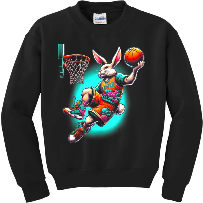 Dunk Easter Bunny Basketball Kids Sweatshirt