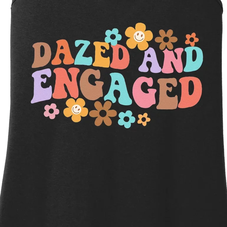 Dazed & Engaged Bride To Be Groovy Retro Bachelorette Party Ladies Essential Tank