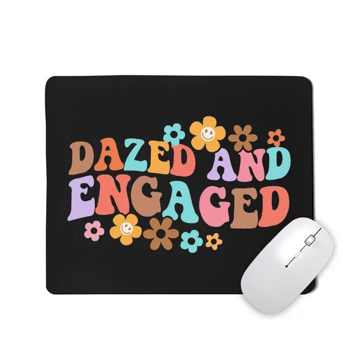 Dazed & Engaged Bride To Be Groovy Retro Bachelorette Party Mousepad