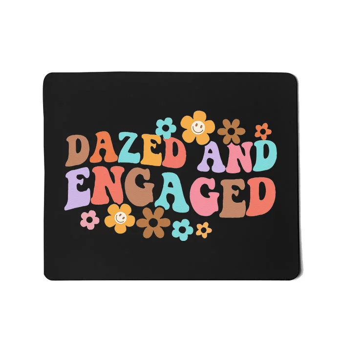 Dazed & Engaged Bride To Be Groovy Retro Bachelorette Party Mousepad