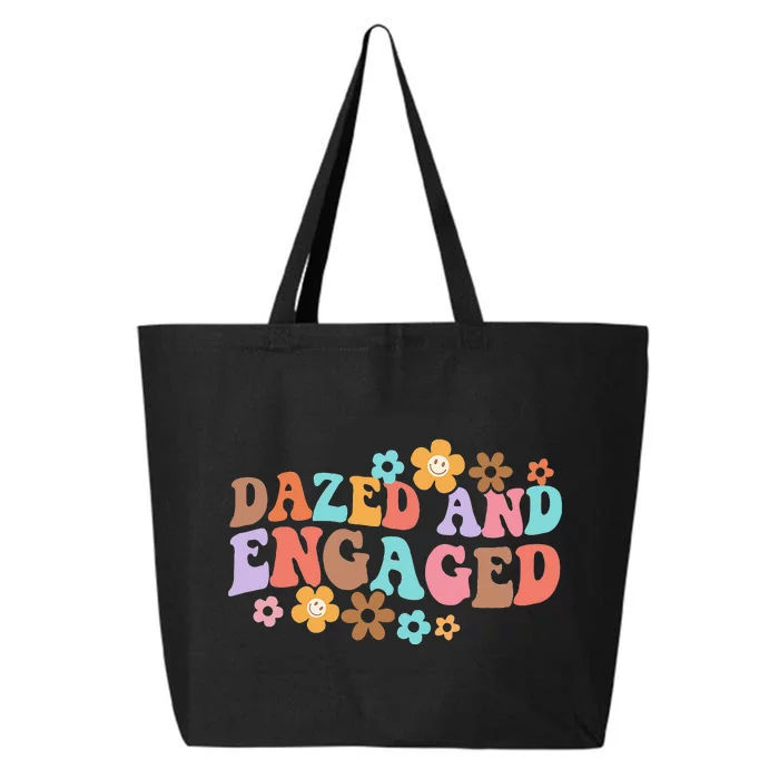 Dazed & Engaged Bride To Be Groovy Retro Bachelorette Party 25L Jumbo Tote