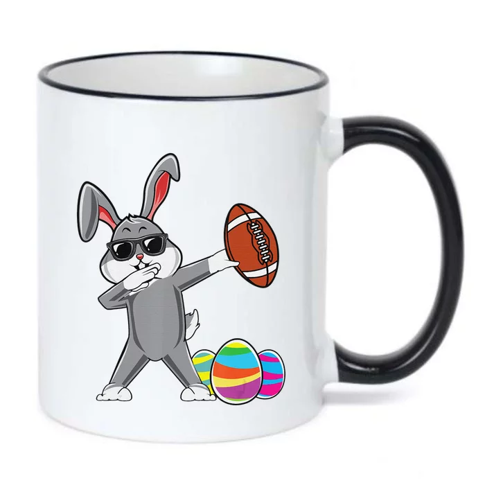 Dabbing Easter Bunny Rabbit Dab Football Player Eggs Cute Black Color Changing Mug