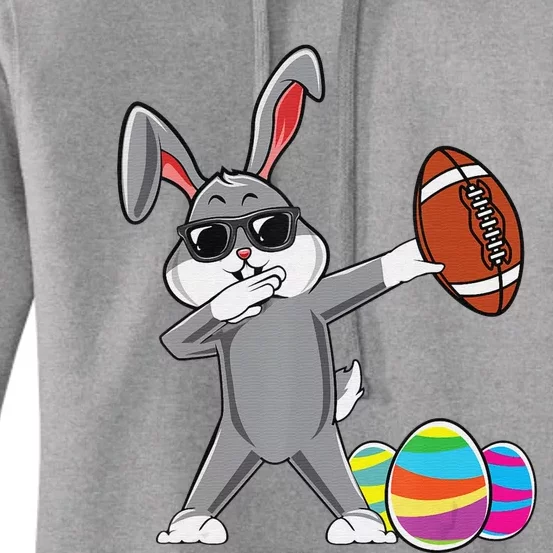 Dabbing Easter Bunny Rabbit Dab Football Player Eggs Cute Women's Pullover Hoodie