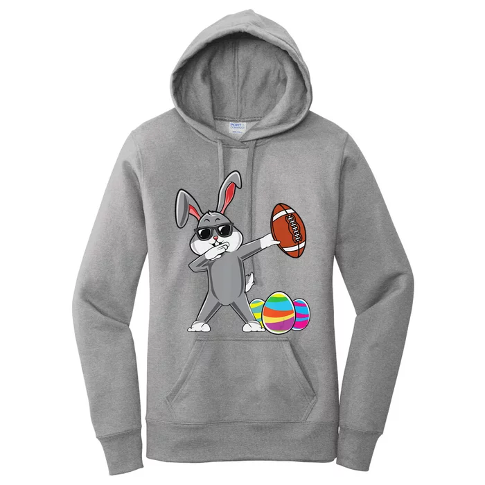 Dabbing Easter Bunny Rabbit Dab Football Player Eggs Cute Women's Pullover Hoodie