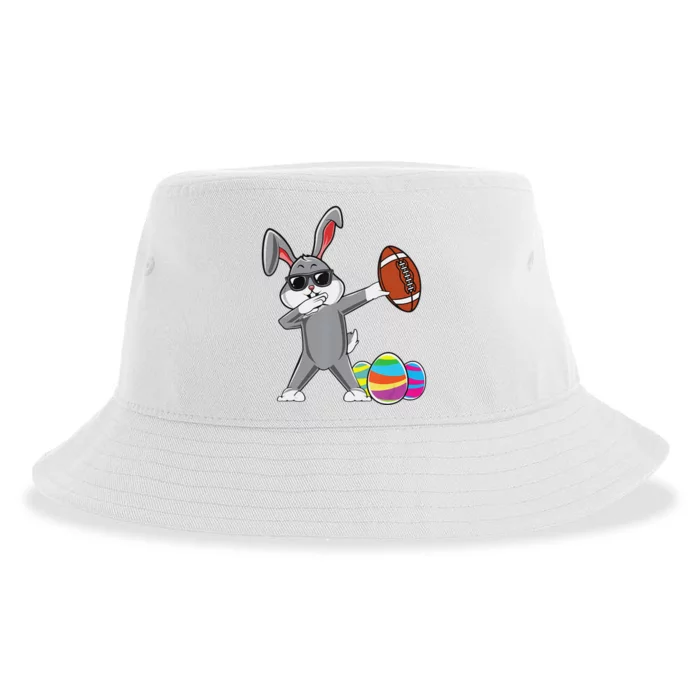 Dabbing Easter Bunny Rabbit Dab Football Player Eggs Cute Sustainable Bucket Hat