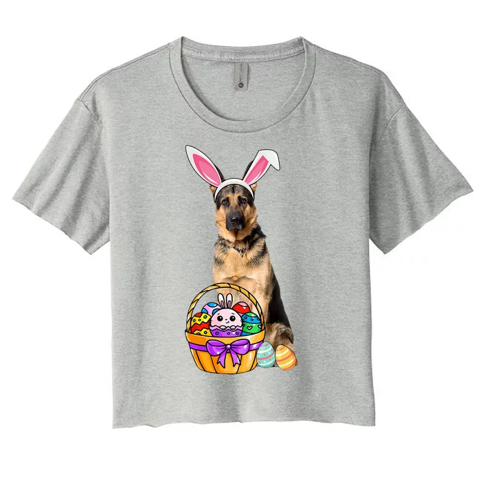 Dog Easter Bunny Cute Women's Crop Top Tee