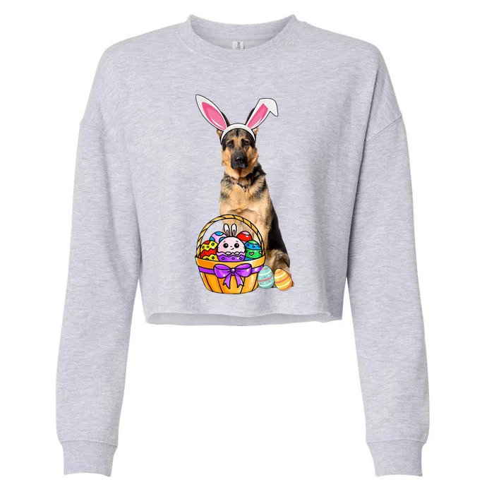 Dog Easter Bunny Cute Cropped Pullover Crew