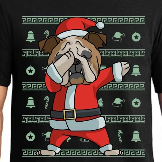 Dabbing English Bulldog Gift Funny Christmas Gift Pajama Set