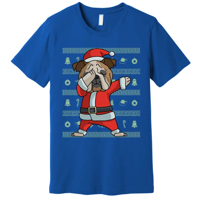 Dabbing English Bulldog Gift Funny Christmas Gift Premium T-Shirt