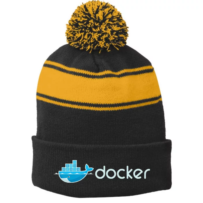 Docker Engine Build Applications In Isolated Containers Stripe Pom Pom Beanie