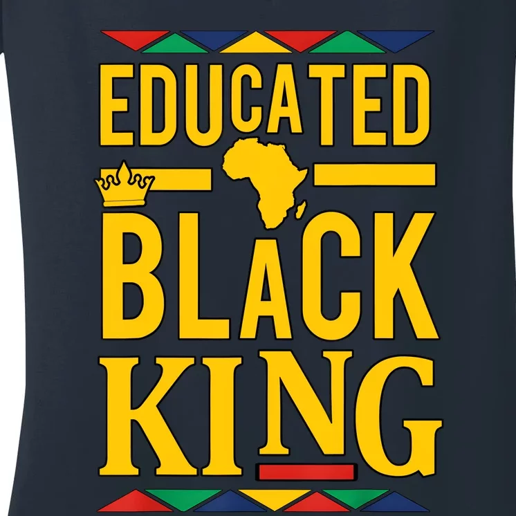 Dashiki Educated Black KING African DNA Pride Women's V-Neck T-Shirt