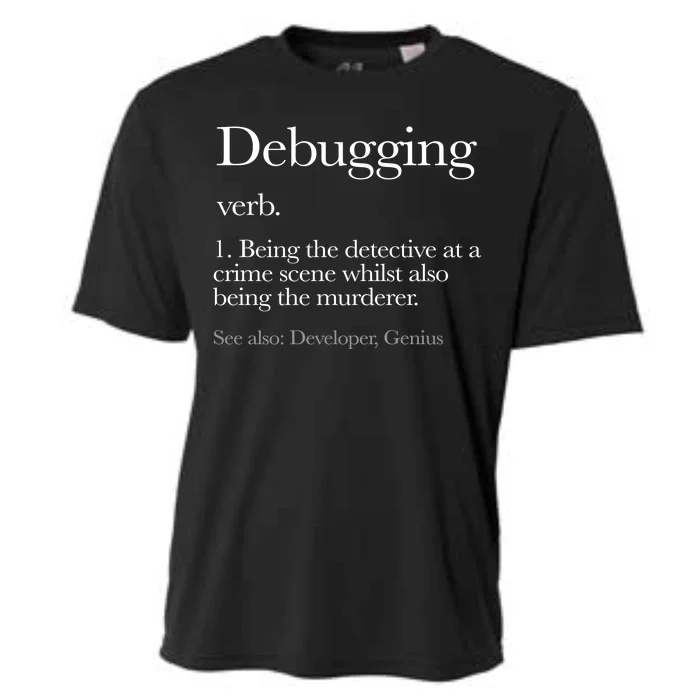 Debugging Definition Funny Coding Programming Cooling Performance Crew T-Shirt