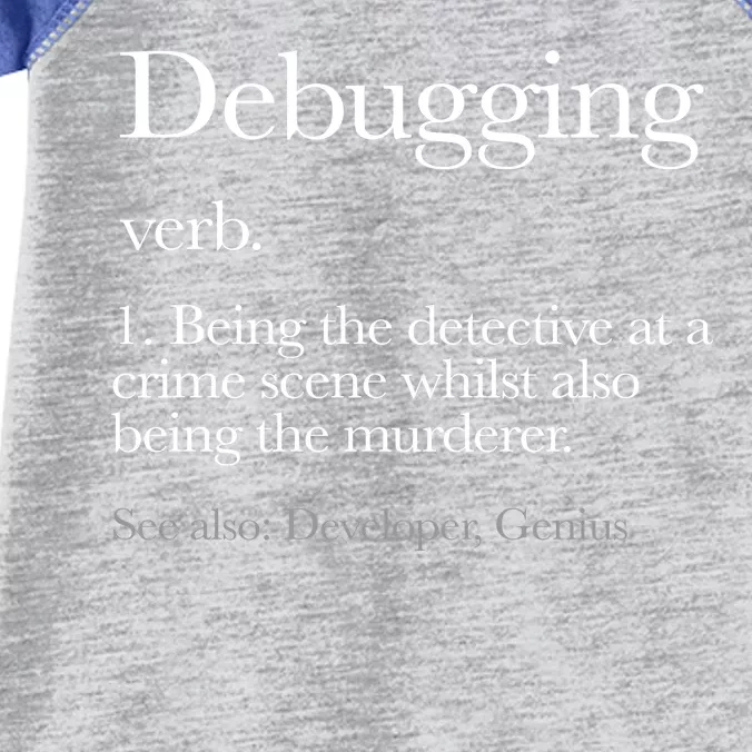 Debugging Definition Funny Coding Programming Infant Baby Jersey Bodysuit