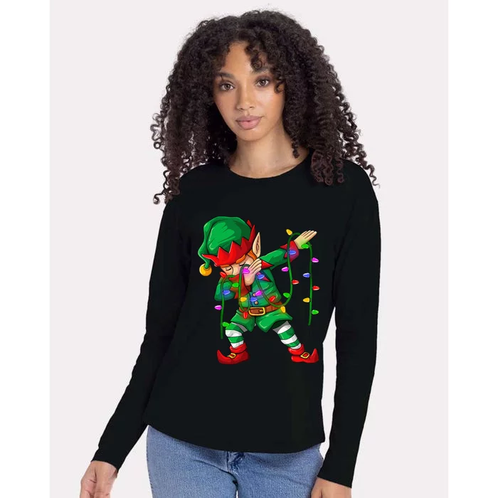 Dabbing Elf Costume Christmas Squad Boy Xmas Womens Cotton Relaxed Long Sleeve T-Shirt