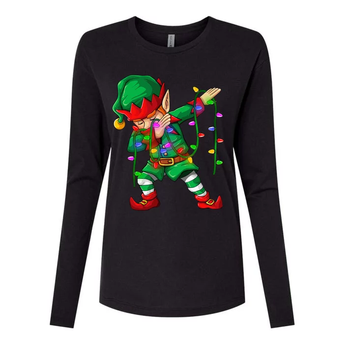 Dabbing Elf Costume Christmas Squad Boy Xmas Womens Cotton Relaxed Long Sleeve T-Shirt