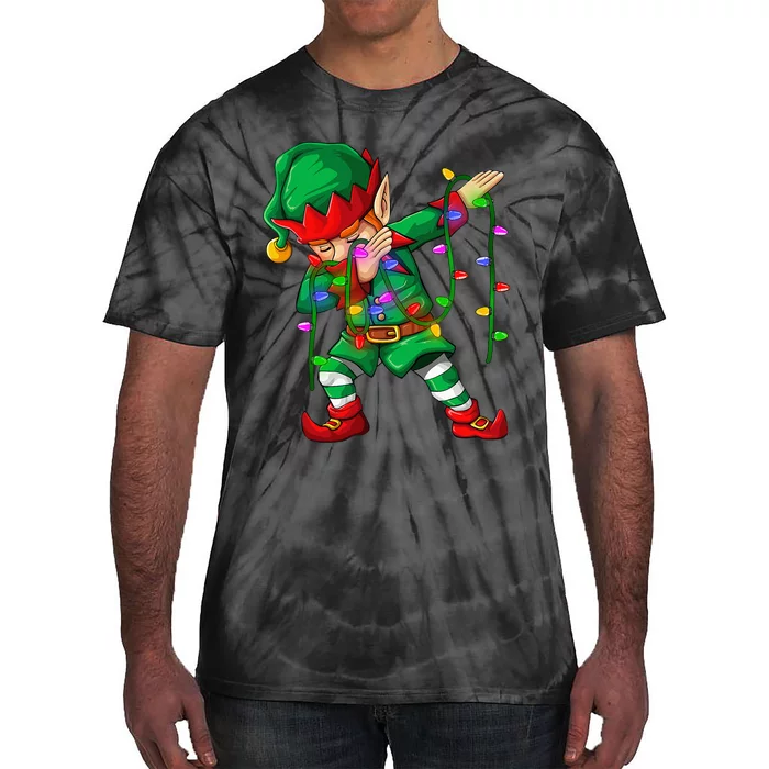 Dabbing Elf Costume Christmas Squad Boy Xmas Tie-Dye T-Shirt