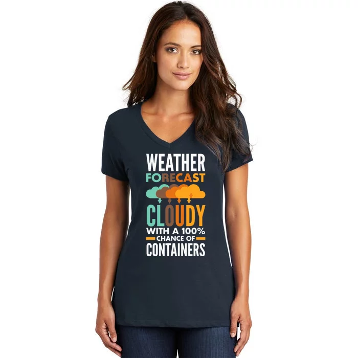 DevOps Engineer Cloud Computing Weather Forecast Women's V-Neck T-Shirt