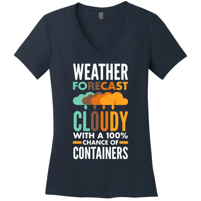 DevOps Engineer Cloud Computing Weather Forecast Women's V-Neck T-Shirt