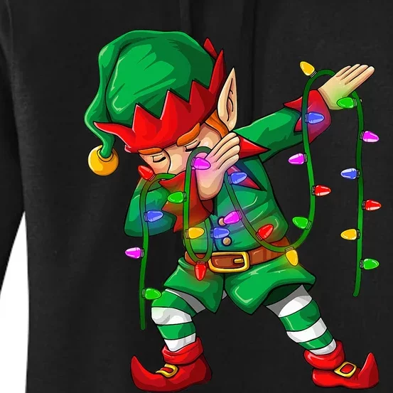 Dabbing Elf Costume Christmas Squad Women's Pullover Hoodie