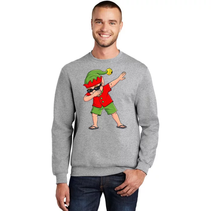 Dabbing Elf Christmas In July Summer Xmas Dab Tall Sweatshirt