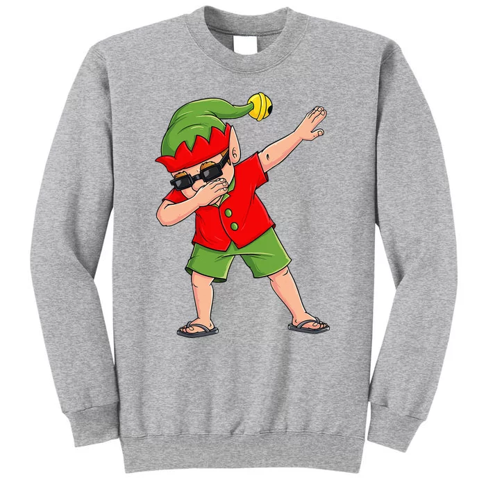 Dabbing Elf Christmas In July Summer Xmas Dab Tall Sweatshirt