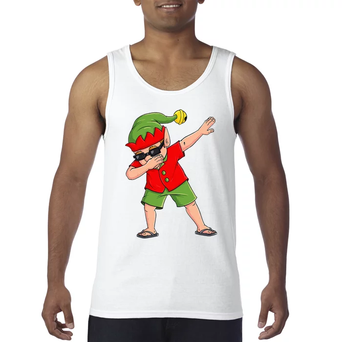 Dabbing Elf Christmas In July Summer Xmas Dab Tank Top