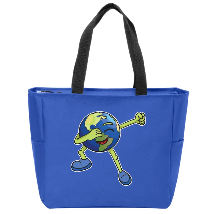 Dabbing Earth Cool Gift Save Our Planet Awareness Day Gift Zip Tote Bag