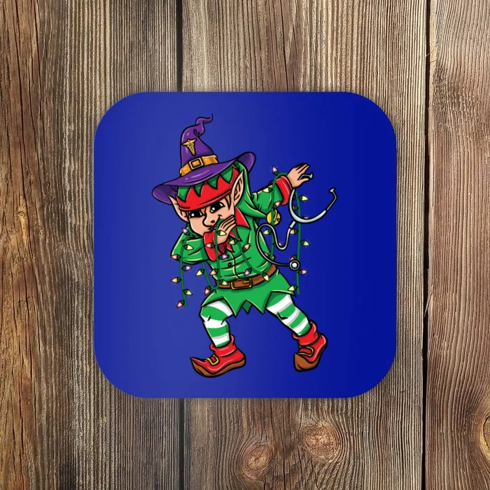 Dabbing Elf Christmas Witch Nurse Halloween Gift Coaster