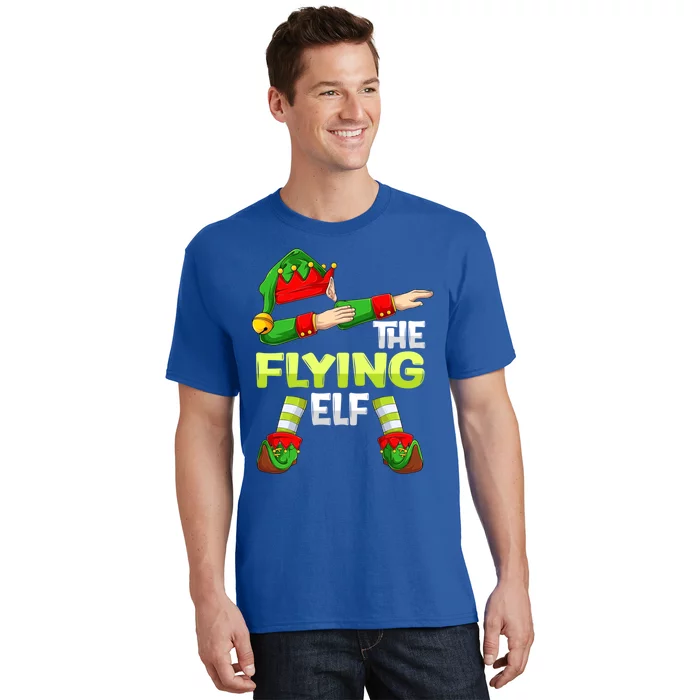 Dabbing Elf Christmas Pilote Pilotes Airplane The Flying Elf Gift T-Shirt