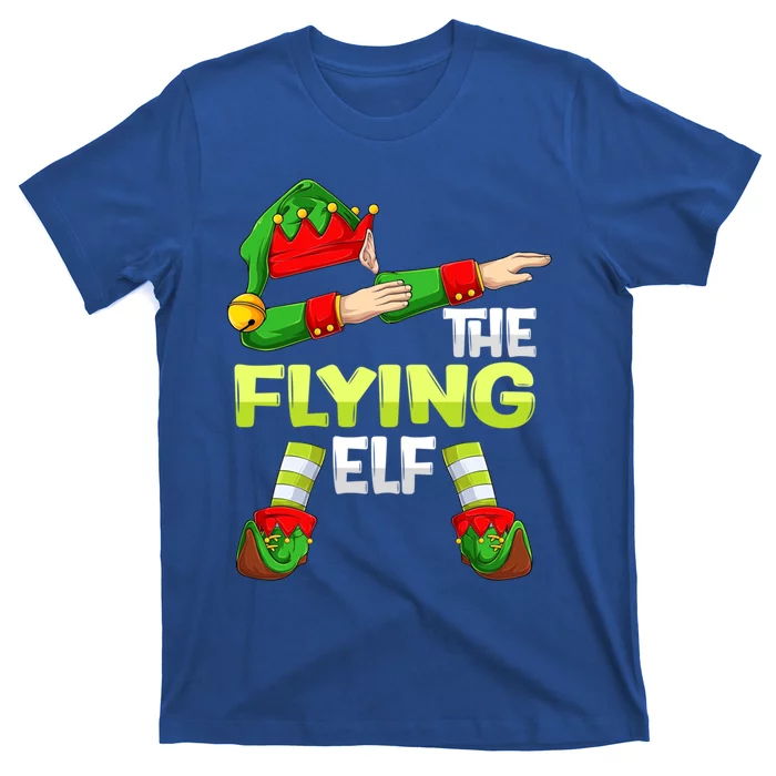 Dabbing Elf Christmas Pilote Pilotes Airplane The Flying Elf Gift T-Shirt