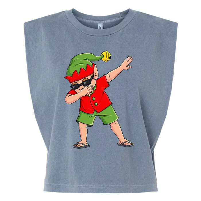 Dabbing Elf Christmas In July Summer Xmas Dab Garment-Dyed Women's Muscle Tee