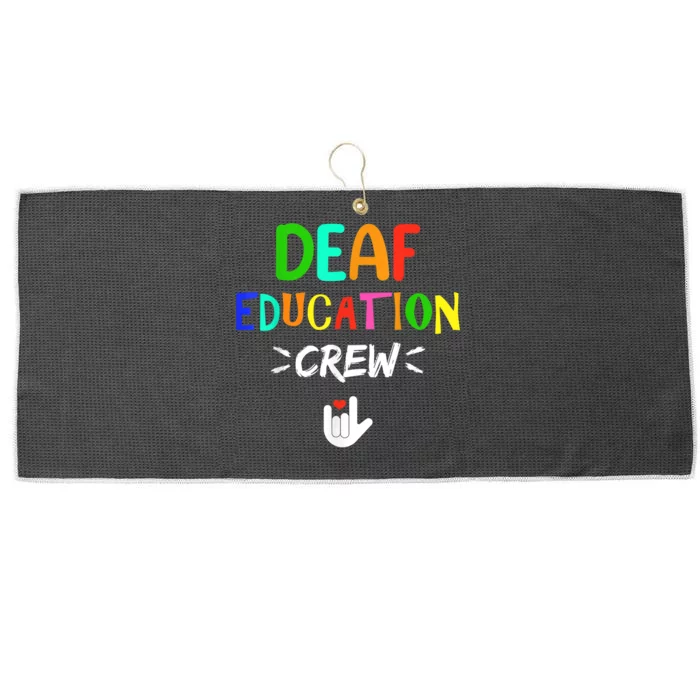 Deaf Education Crew Asl Sign Language Teacher Large Microfiber Waffle Golf Towel