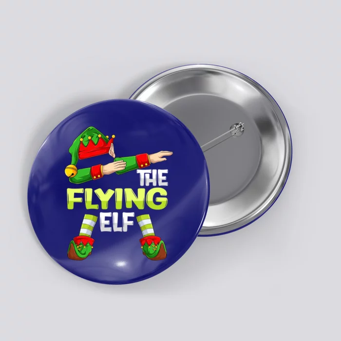 Dabbing Elf Christmas Pilote Pilotes Airplane The Flying Elf Gift Button