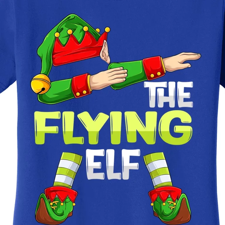 Dabbing Elf Christmas Pilote Pilotes Airplane The Flying Elf Gift Women's T-Shirt