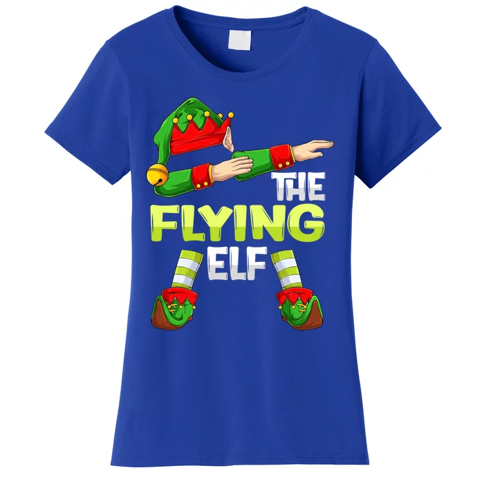 Dabbing Elf Christmas Pilote Pilotes Airplane The Flying Elf Gift Women's T-Shirt