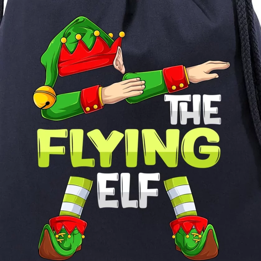 Dabbing Elf Christmas Pilote Pilotes Airplane The Flying Elf Gift Drawstring Bag