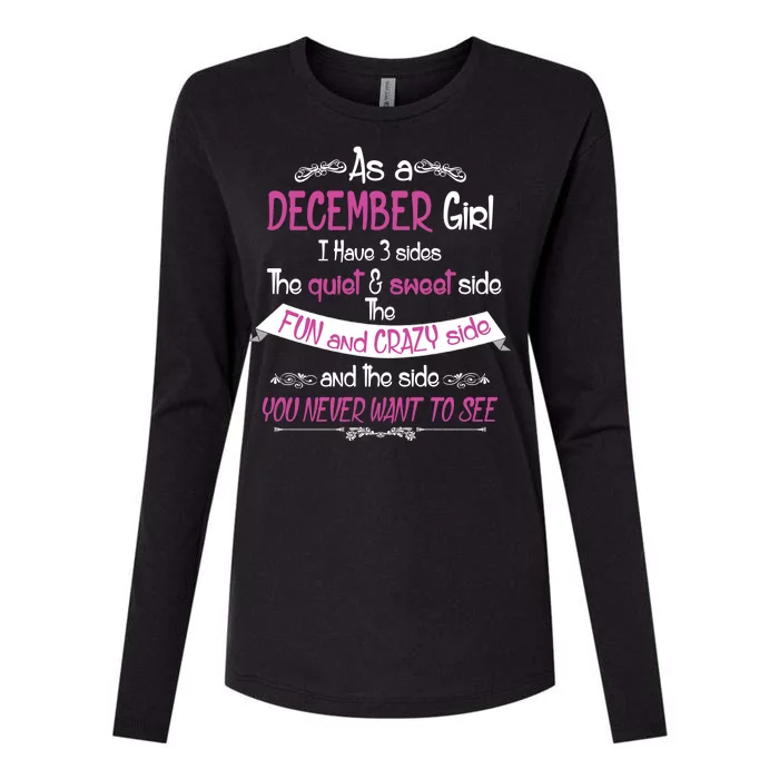 December Girl Sweet But Crazy Funny Birthday Womens Cotton Relaxed Long Sleeve T-Shirt