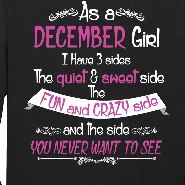 December Girl Sweet But Crazy Funny Birthday Long Sleeve Shirt