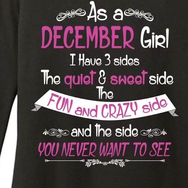 December Girl Sweet But Crazy Funny Birthday Womens CVC Long Sleeve Shirt