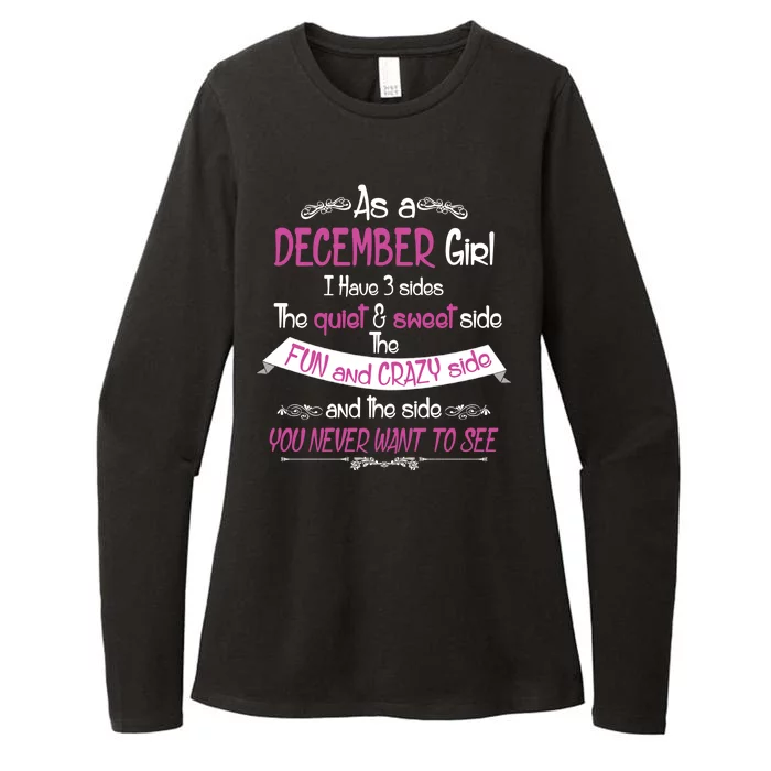 December Girl Sweet But Crazy Funny Birthday Womens CVC Long Sleeve Shirt