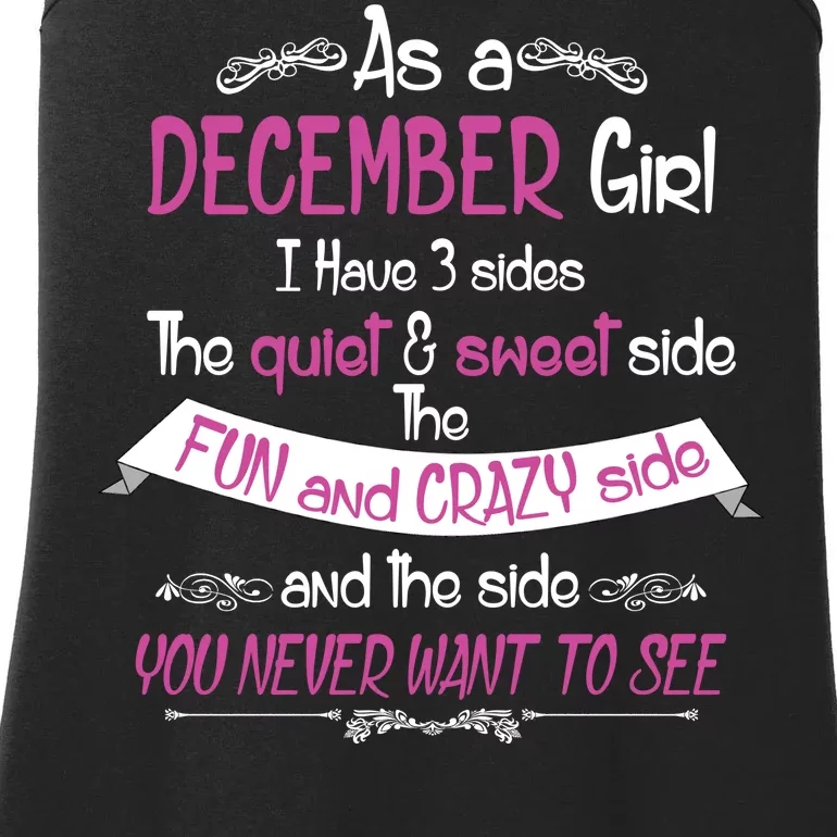 December Girl Sweet But Crazy Funny Birthday Ladies Essential Tank