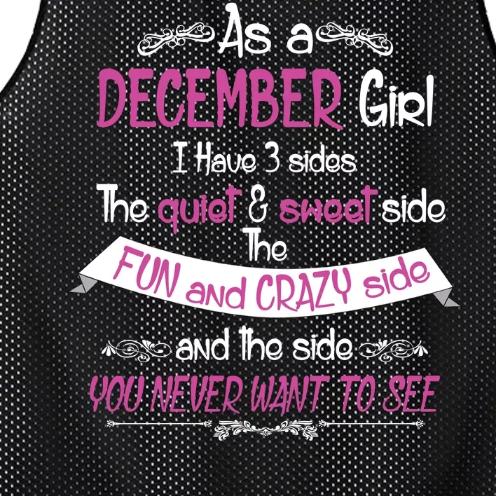 December Girl Sweet But Crazy Funny Birthday Mesh Reversible Basketball Jersey Tank