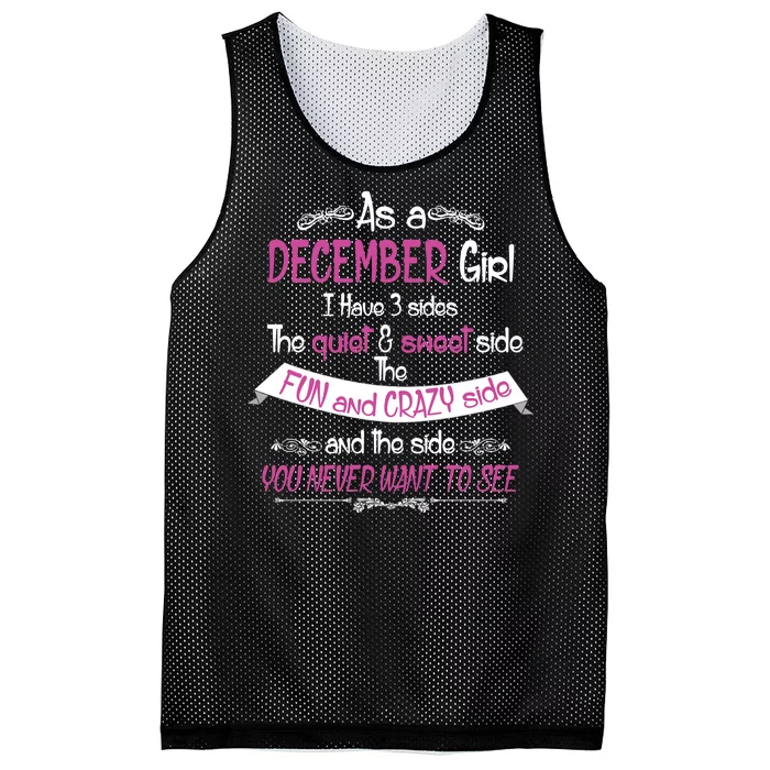 December Girl Sweet But Crazy Funny Birthday Mesh Reversible Basketball Jersey Tank