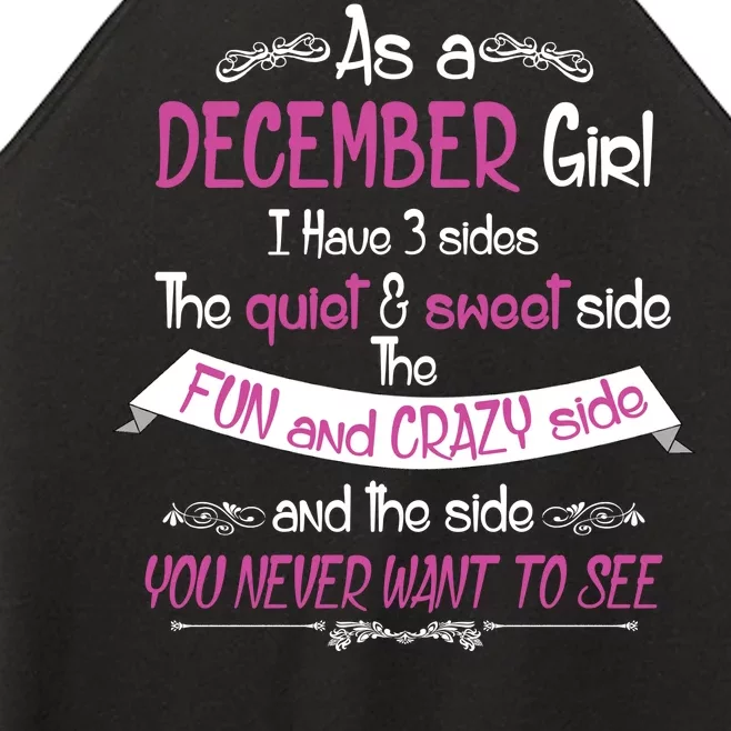 December Girl Sweet But Crazy Funny Birthday Women’s Perfect Tri Rocker Tank