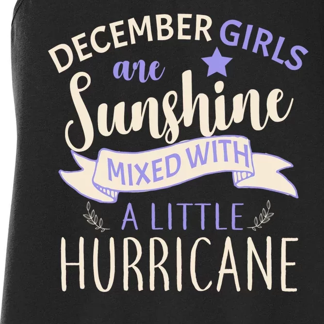 December Girls Are Sunshine Mixed With Hurricane Women's Racerback Tank